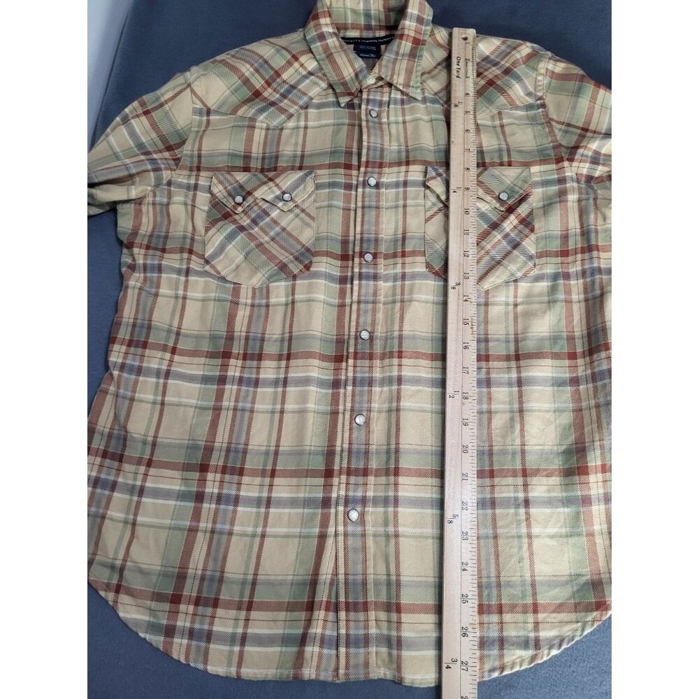 VTG Ralph Lauren Sport 90's Plaid Western Shirt SZ 14 Classic Fit Preppy Pearl S - Picture 5 of 6